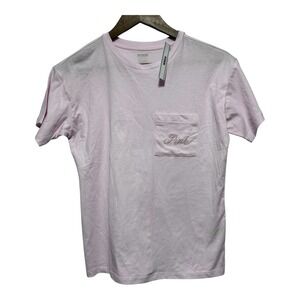 PINK TShirt Womens XS Pale Pink Short Sleeve Pocket Tee Lightweight Sleep Top